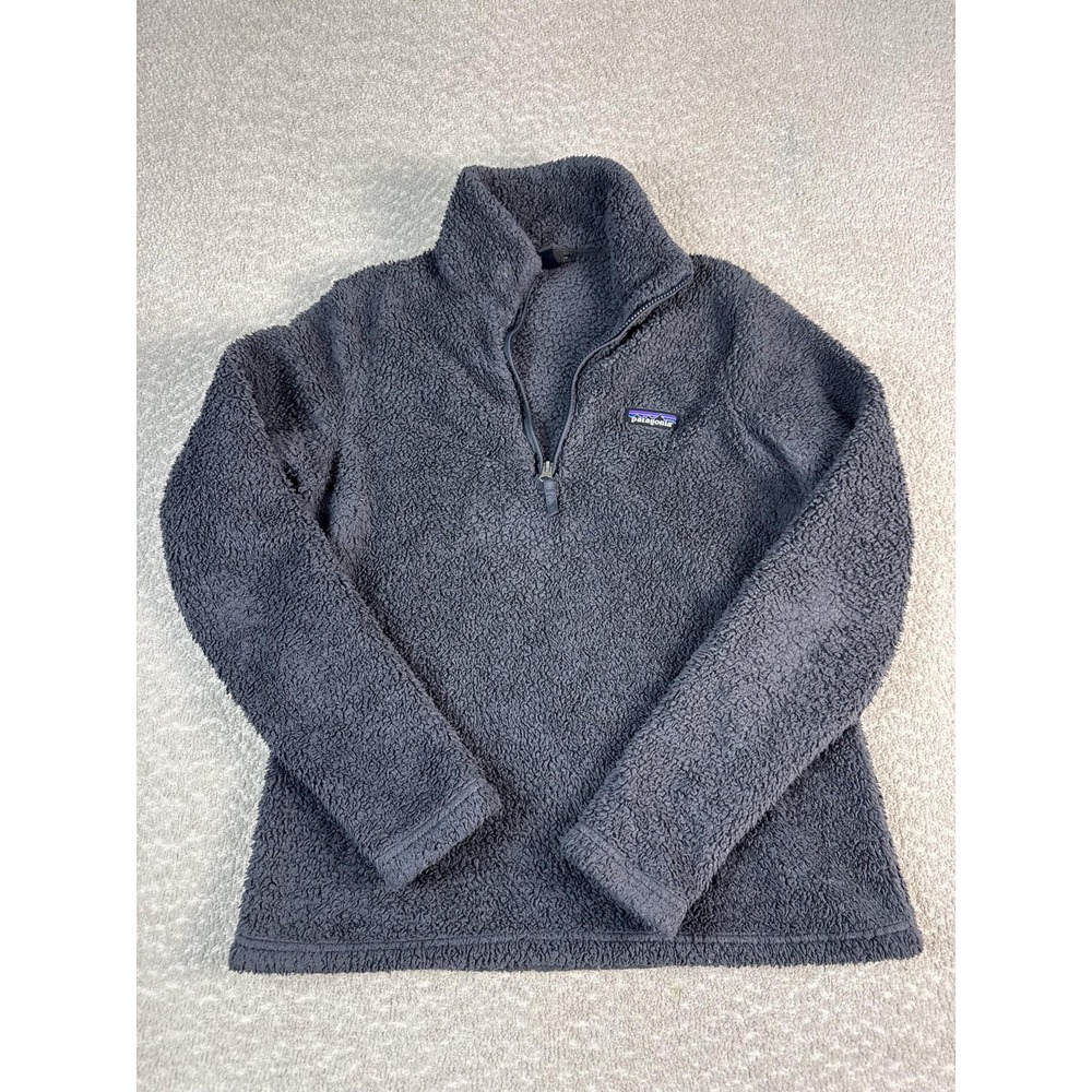 Patagonia Fleece Sweater Womens Medium Gray Los Gatos 1/4 Zip Mock Neck Pullover